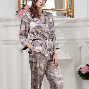 2pc Set Printed Hooded Cardigan